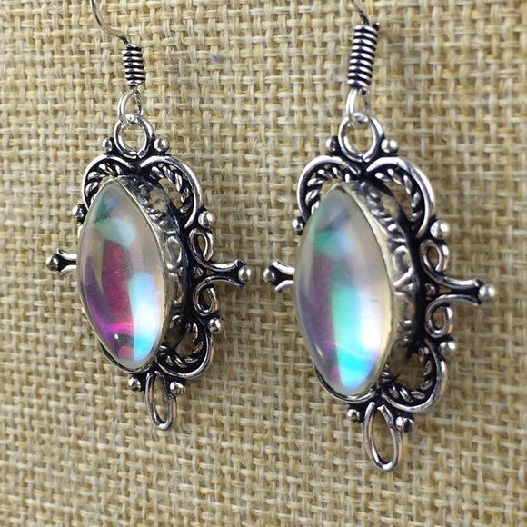 Sim Rainbow Topaz Hook Dangle Earrings - Picture 4 of 10